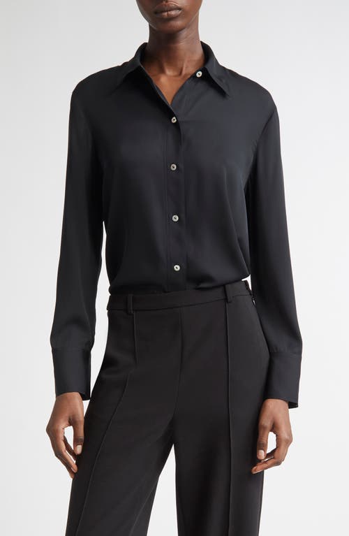 Vince Slim Fit Long Sleeve Button-up Shirt In Black