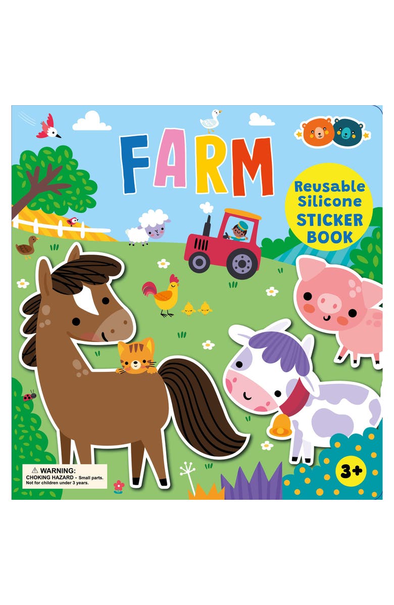 Buddy & Barney Reusable Silicone Sticker Book, Farm, Kids 3+, Main, color, Multicolored