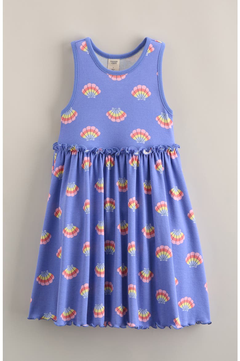 Kids' Print Racerback Dress, Main, color, BLUE PERSIA RAINBOW SEASHELLS