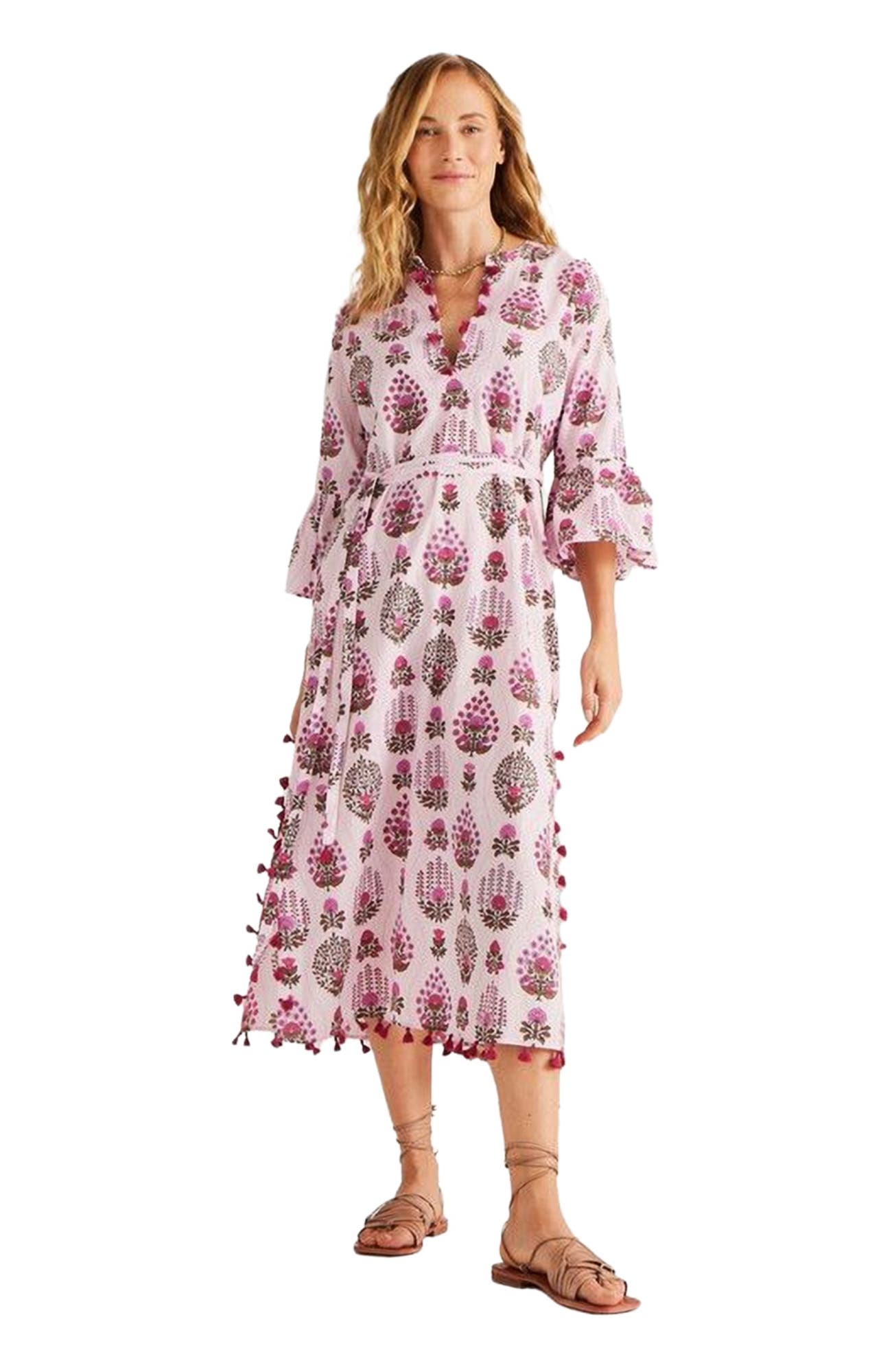 Calypso St. Barth Sarina Kaftan in French Spring Begonia 