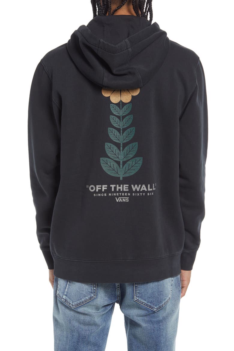 Off the Wall Blossom Graphic Hoodie, Alternate, color, BLACK