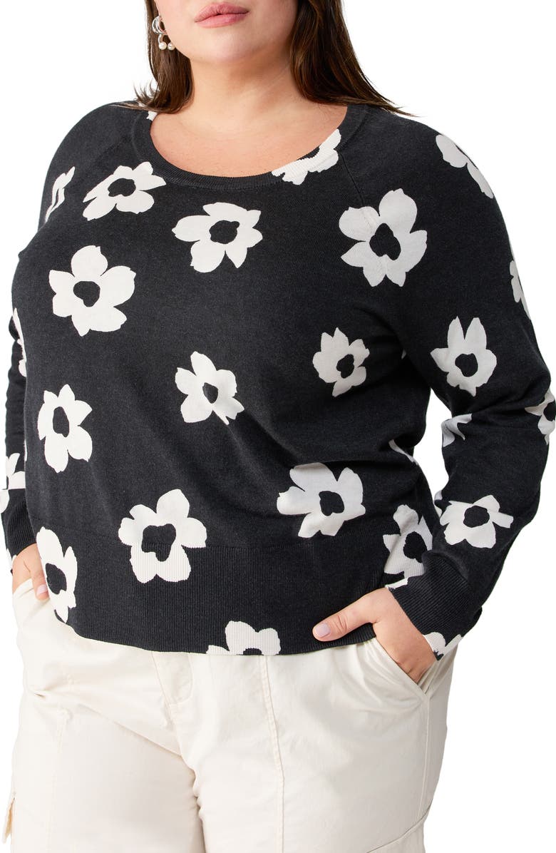 Sanctuary All Day Long Floral Cotton Blend Sweater, Alternate, color, 