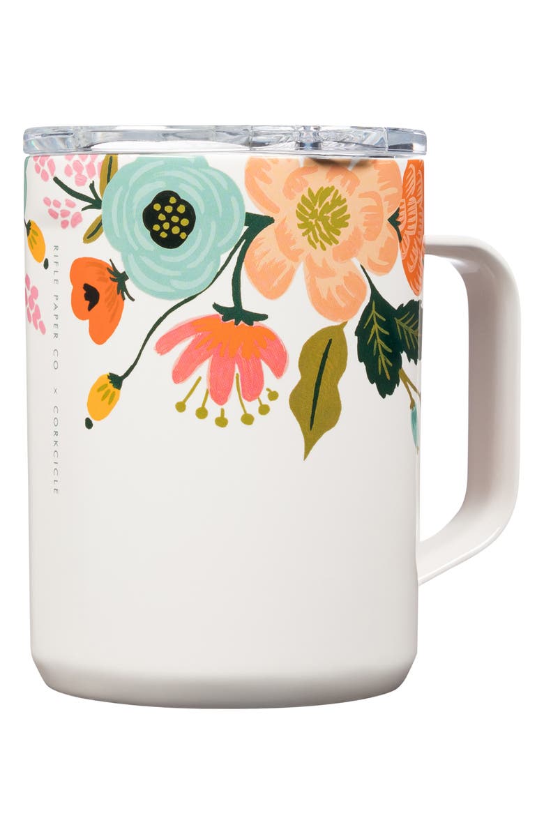 Corkcicle 16-Ounce Insulated Mug, Alternate, color, Gloss Cream Lively Floral