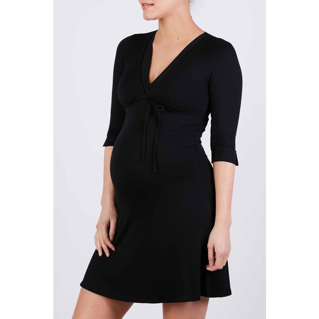 Cache Coeur Milk Maternity And Nursing Nightgown In Black