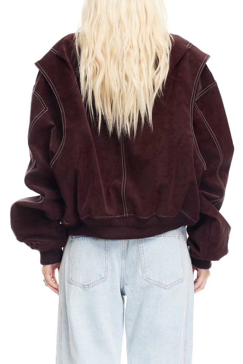 Vista Faux Suede Bomber Jacket, Alternate, color, SHIRAZ