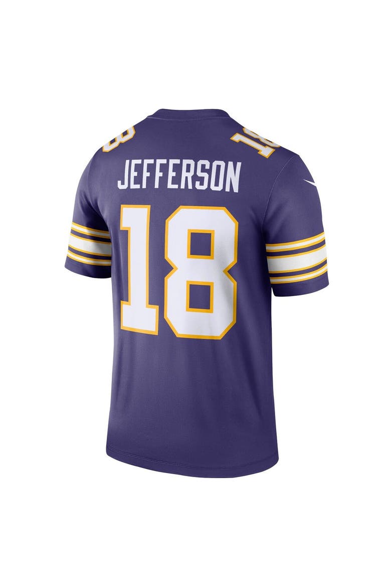 Men's Nike Justin Jefferson Purple Minnesota Vikings Classic Legend Player Jersey, Alternate, color, Purple