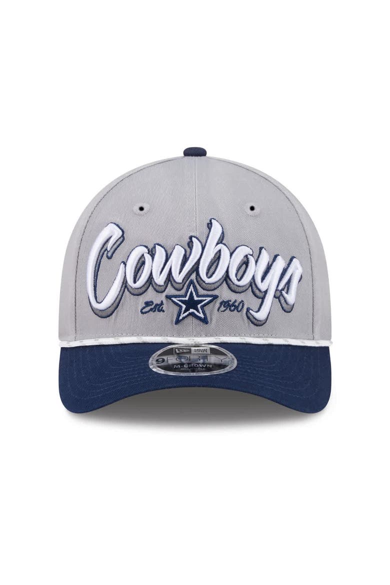 Men's New Era  Gray Dallas Cowboys Team Loyal A-Frame 9FORTY Adjustable Hat, Alternate, color, Gray