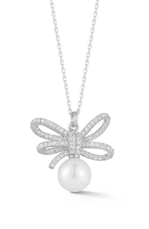 Freshwater Pearl Bow Pendant Necklace
