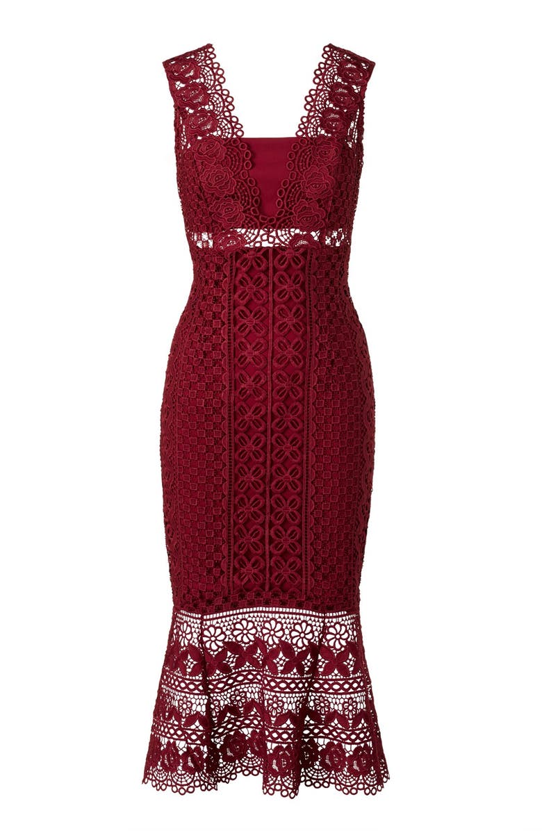 Bardot Odyssey Lace Midi Dress, Alternate, color, 