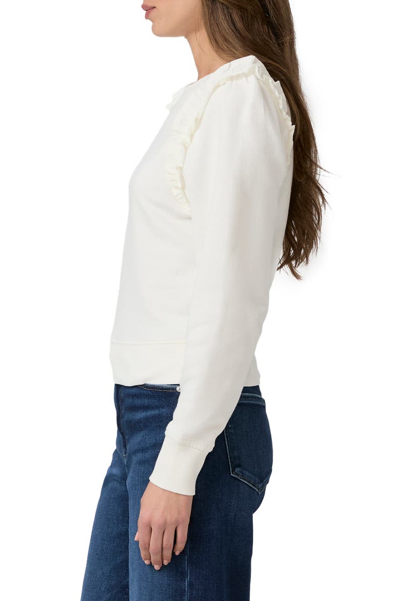 Alfirs Ruffle Accent Cotton Sweatshirt, Alternate, color, IVORY