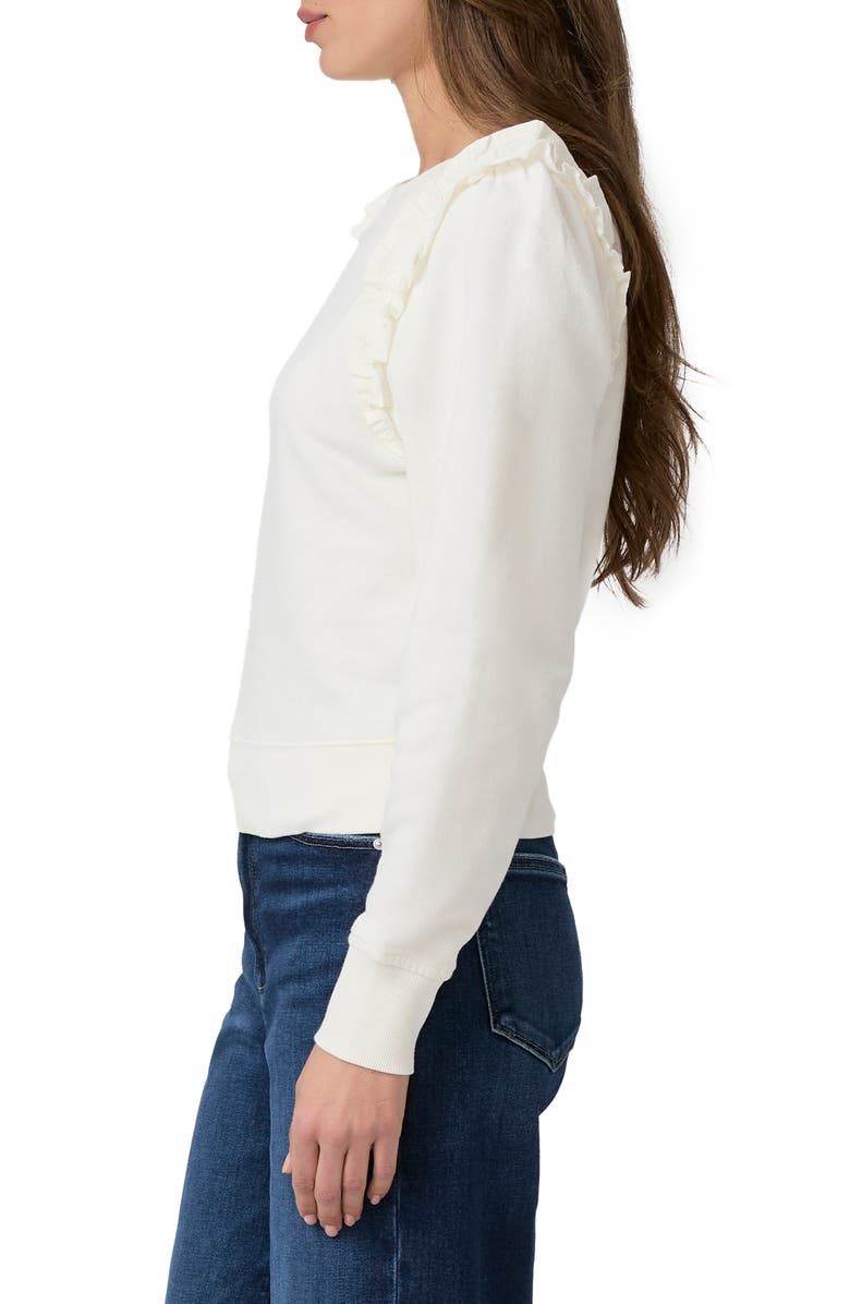 PAIGE Alfirs Ruffle Accent Cotton Sweatshirt, Alternate, color, Ivory