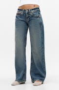 BDG Urban Outfitters Kayla Pinstripe Low Rise Wide Leg Jeans