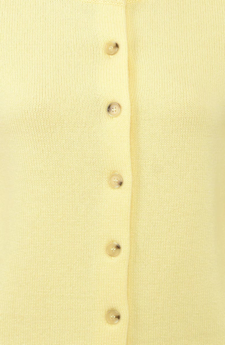 HOUSE OF CB Signature Lemon Merino Wool Blend Cardigan, Alternate, color, Lemon