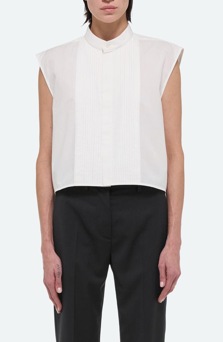 Helmut Lang Tux Bib Pintuck Top, Main, color, White