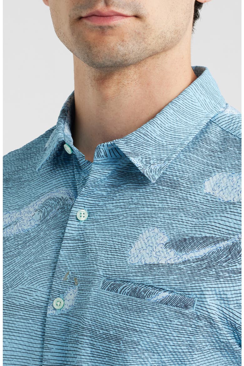 Honu Sighting Performance Pucker Shirt, Alternate, color, SKY BLUE