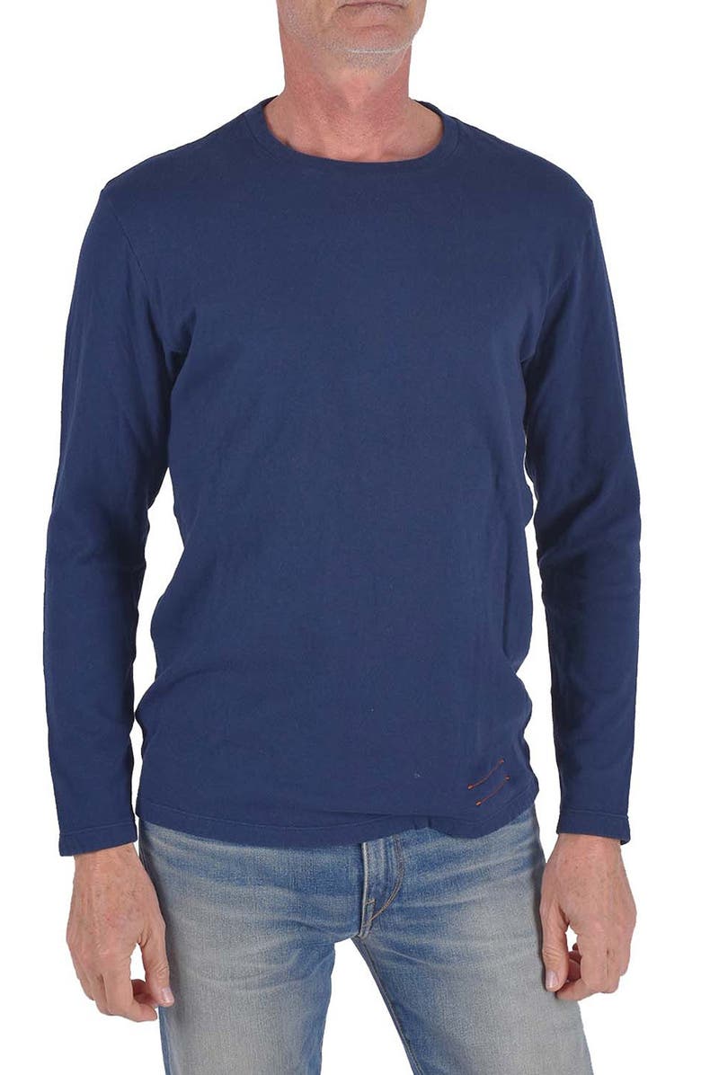 HIROSHI KATO The Drill Long Sleeve Cotton T-Shirt, Main, color, Navy
