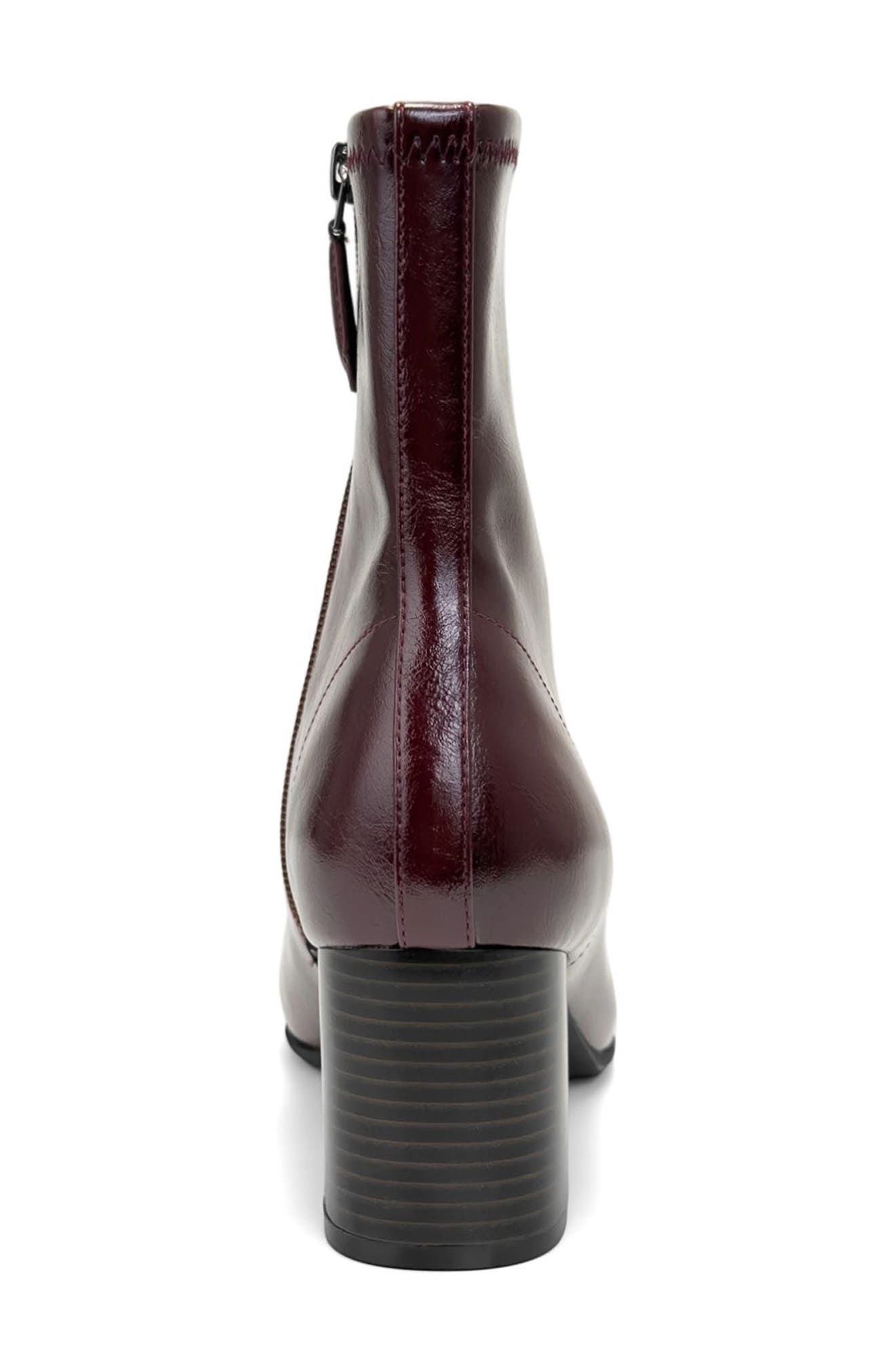 Minnie Faux Leather Boot, Alternate, color, PORT