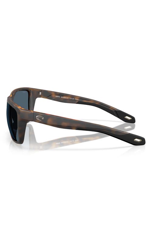 Costa Del Mar Broadbill Ii 58mm Polarized Rectangular Sunglasses In Matte Tortoise/gray 580p