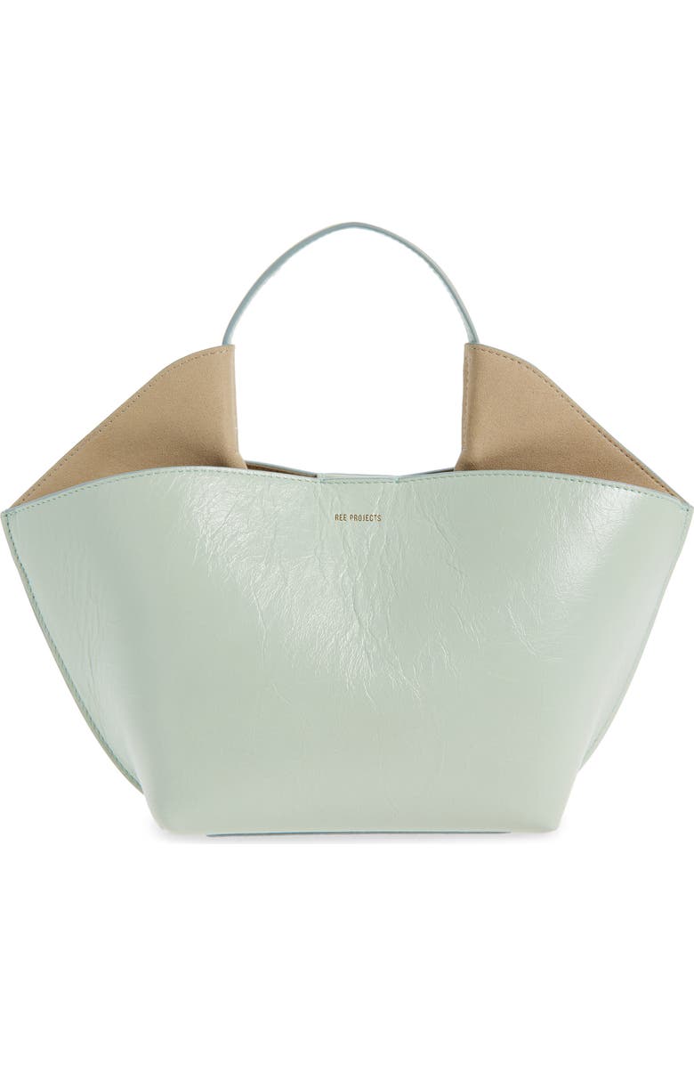 Ree Projects Mini Ann Leather Tote, Main, color, Ice Blue