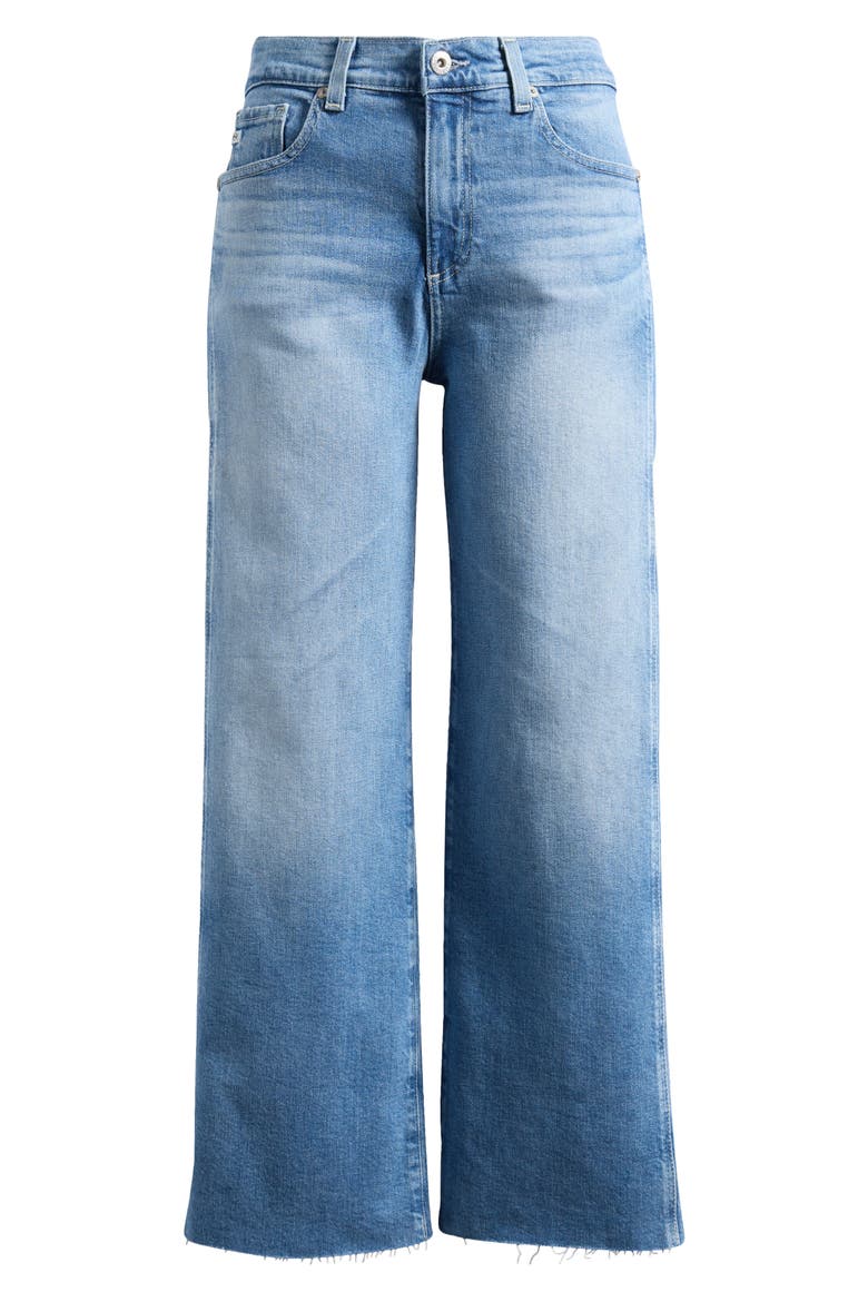 Saige Paneled Raw Hem Ankle Wide Leg Jeans, Alternate, color, ROSARITO