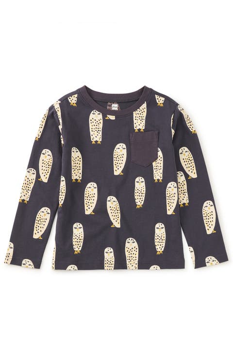 Long Sleeve Printed Pocket Tee