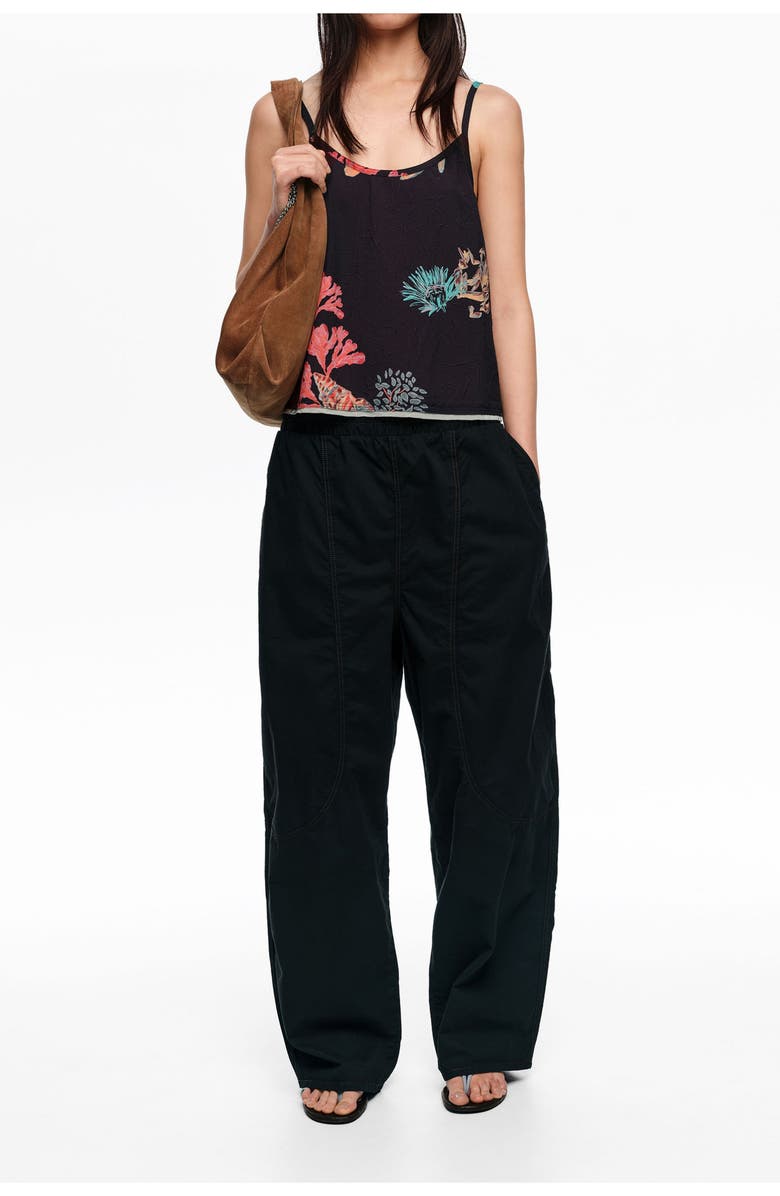 Bimba y Lola Wrinkled Tank Top, Alternate, color, Tortuga Black