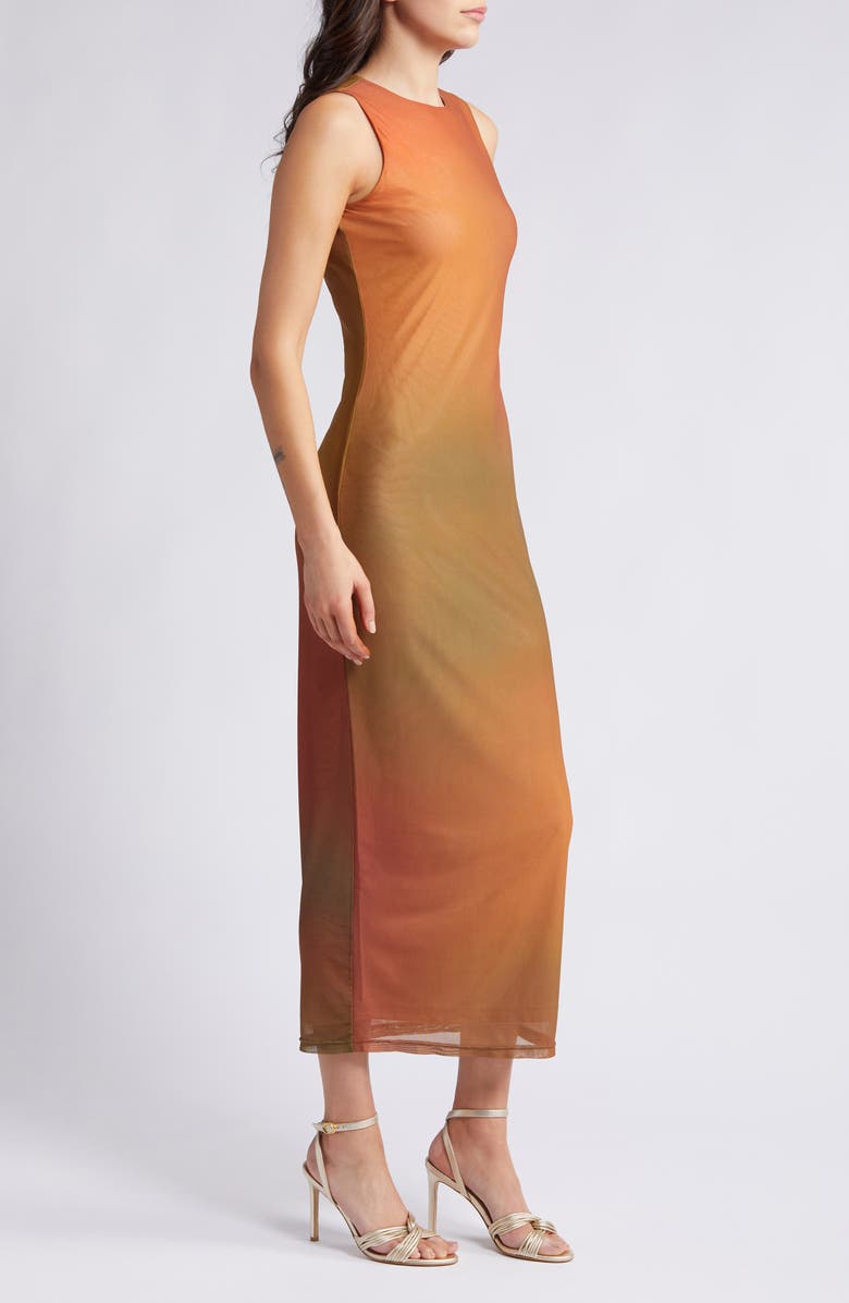 Rare London Blur Sleeveless Mesh Maxi Dress, Alternate, color, 