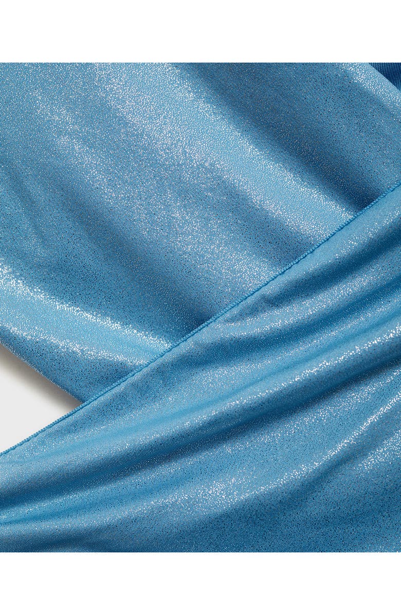 MANGO Ruched Cutout One-Piece Swimsuit, Alternate, color, Blue