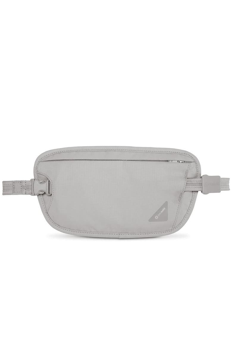 PACSAFE Coversafe X100 Anti-Theft RFID Blocking Waist Wallet Neutral Grey, Main, color, Neutral Grey