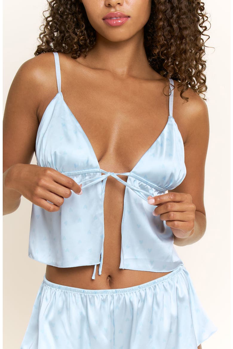 Rowan Satin Short Pajamas, Alternate, color, NEWLYWED HEARTS