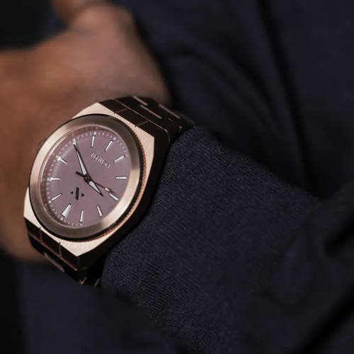 Ncmprbl Elevate Link Mocha Bracelet Watch, 42mm In Gold