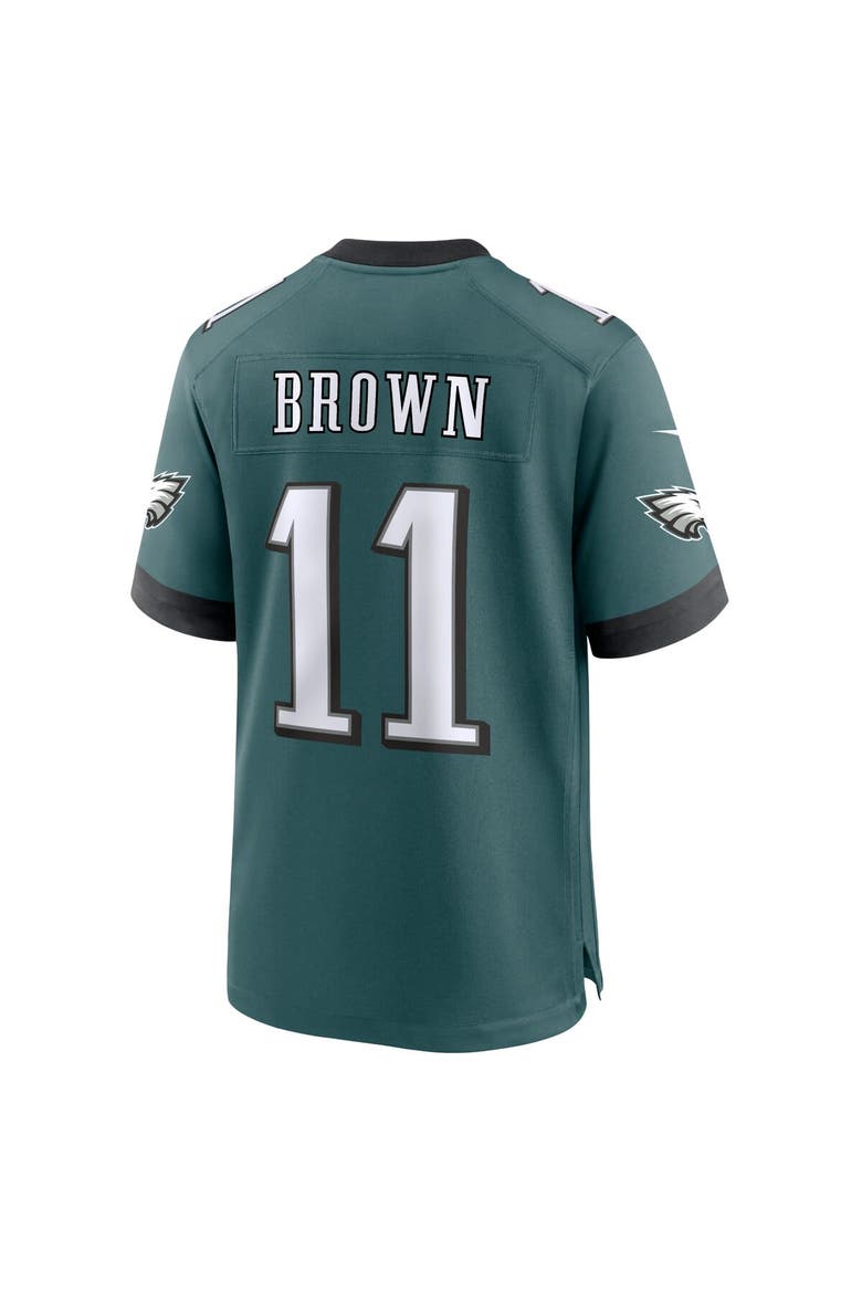 Men's Nike A.J. Brown Midnight Green Philadelphia Eagles Team Game Jersey, Alternate, color, Green