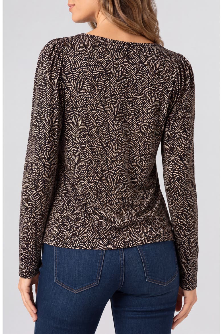 Print Knit Boat Neck Top, Alternate, color, TAN/ BLK MULTI
