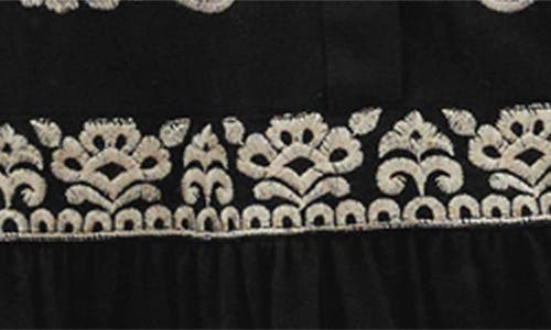 City Chic Marlie Long Sleeve Embroidered Minidress In Black