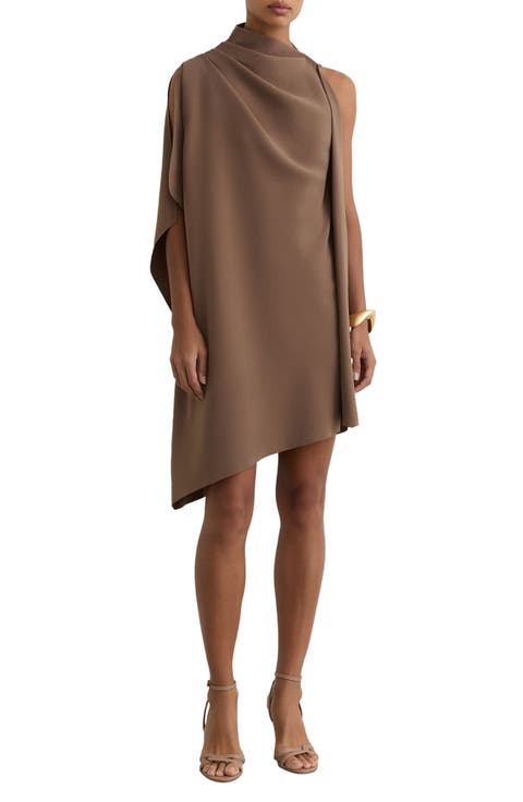 Ellery One-Shoulder Crepe Minidress