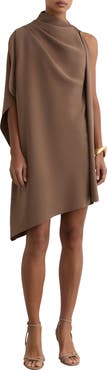 Reiss Ellery One-Shoulder Crepe Minidress