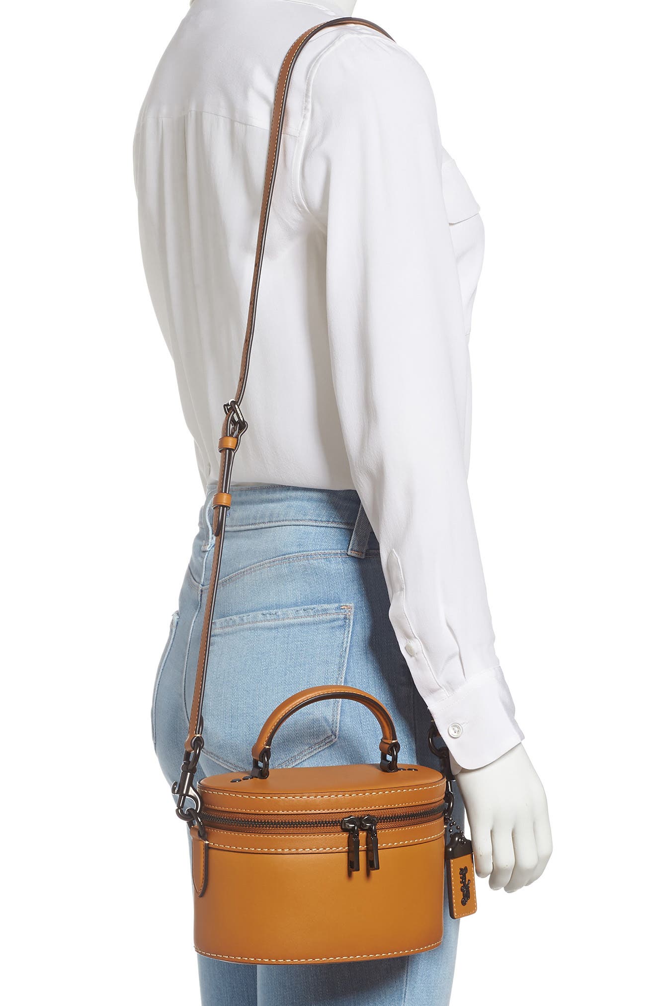 Trail Leather Crossbody Bag, Alternate, color, MUSTARD