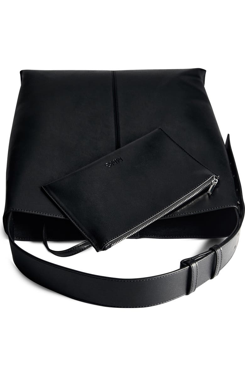 MANGO Short Handle Faux Leather Shopper, Alternate, color,