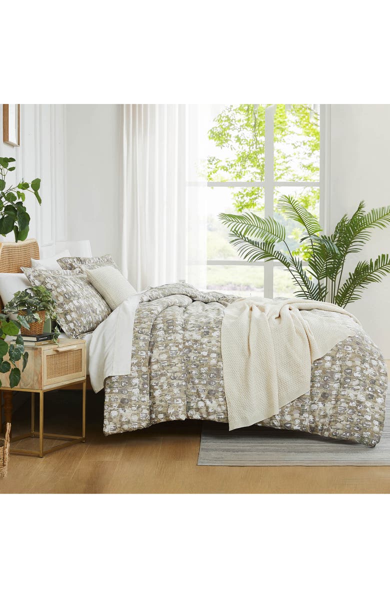 SOUTHSHORE FINE LINENS Rhythm Reversible Duvet & Sham Set, Alternate, color, Taupe