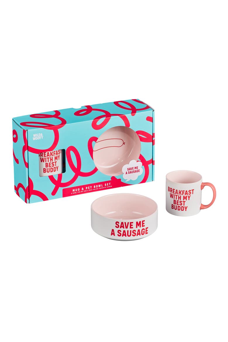 Mug & Dog Bowl Set, Main, color, RED