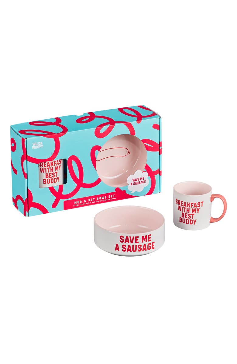 Wild & Woofy Mug & Dog Bowl Set, Main, color,