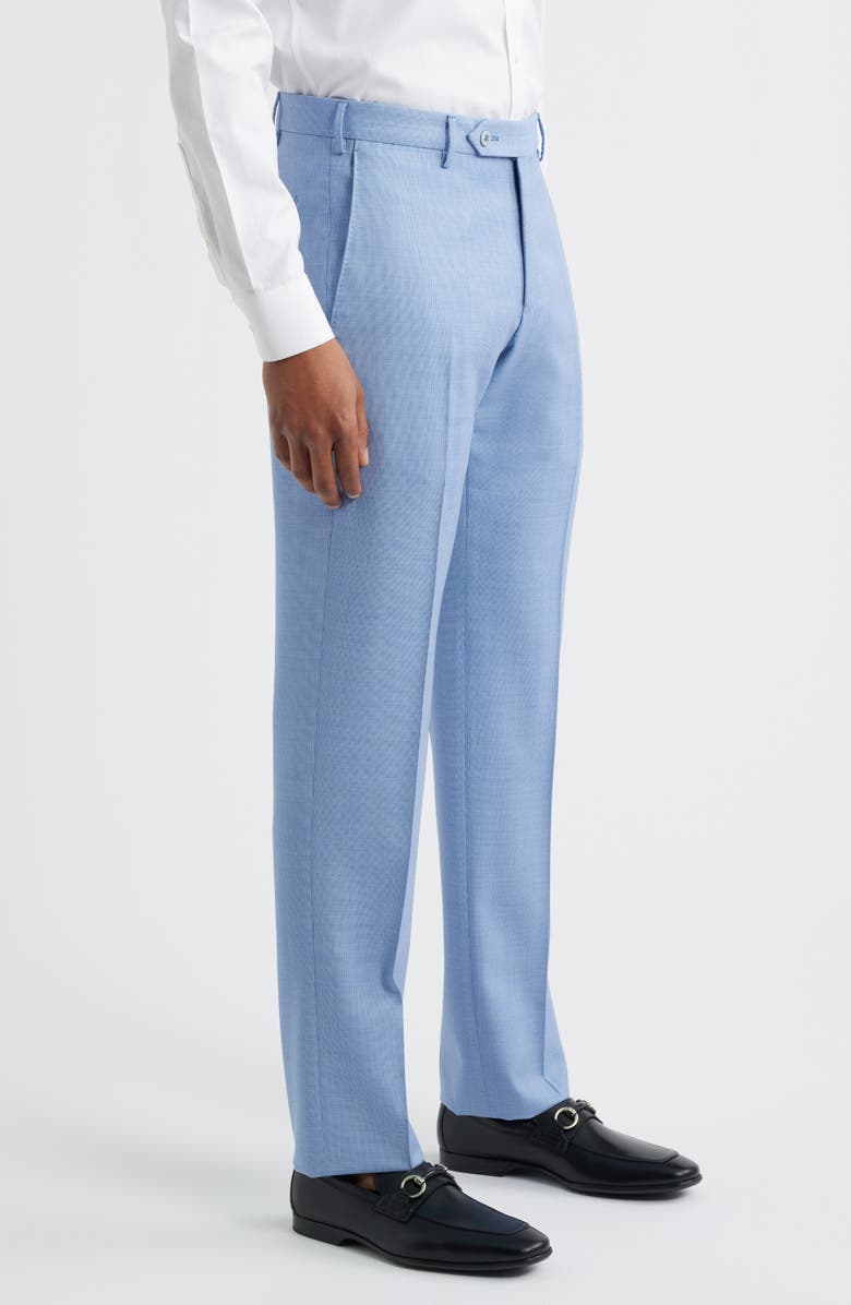 Zanella Parker Flat Front Wool Dress Pants, Alternate, color, Light Blue