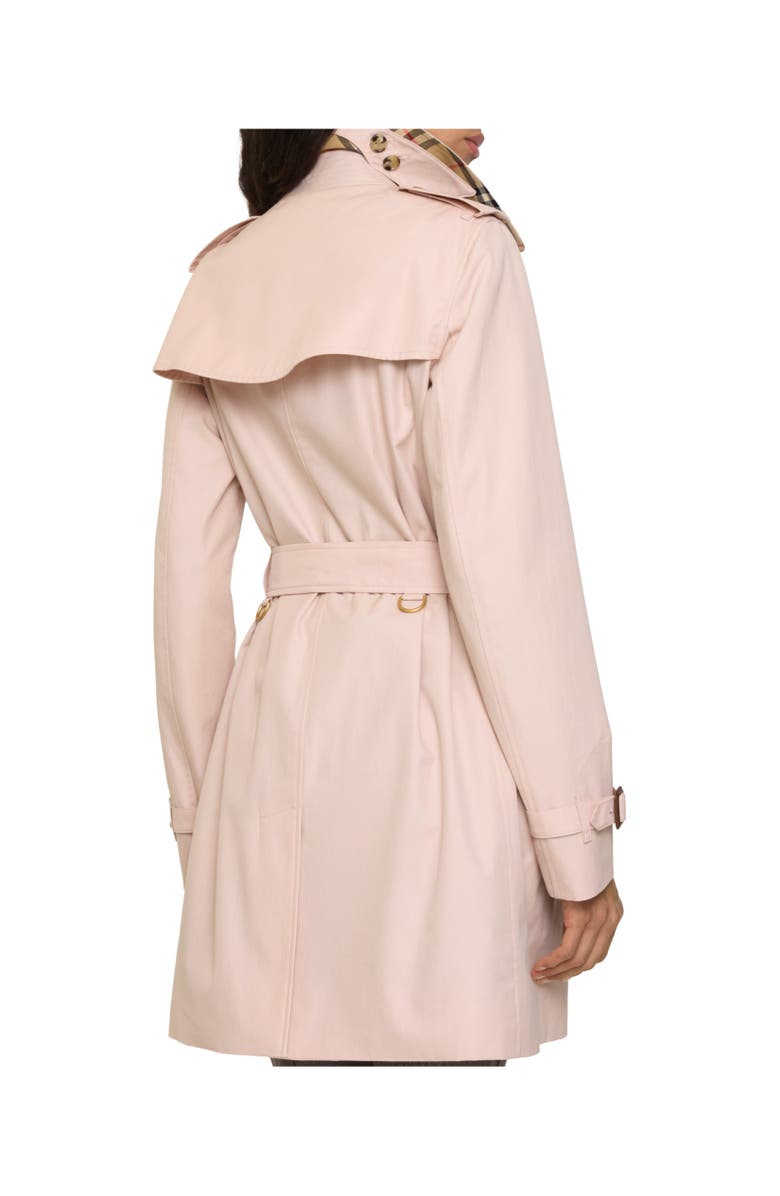Burberry Short Tropical Gabardine Kensington Trench Coat, Alternate, color, Pale Sugar Pink