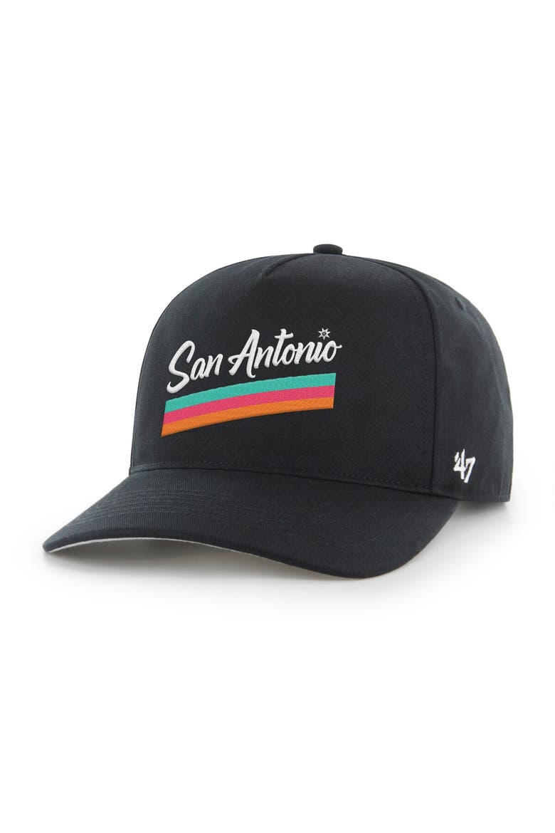 Men's '47 Black San Antonio Spurs Graphic Hitch Adjustable Hat, Main, color, Black