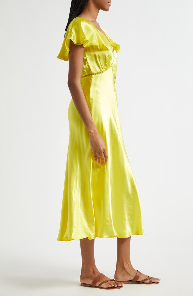 MILLE Eloise Ruffle Sleeve Dress, Alternate, color, Citron