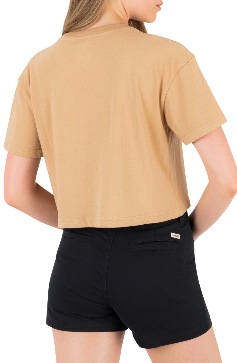 Hurley Blossom Boxy Crop T-Shirt, Alternate, color, Tan