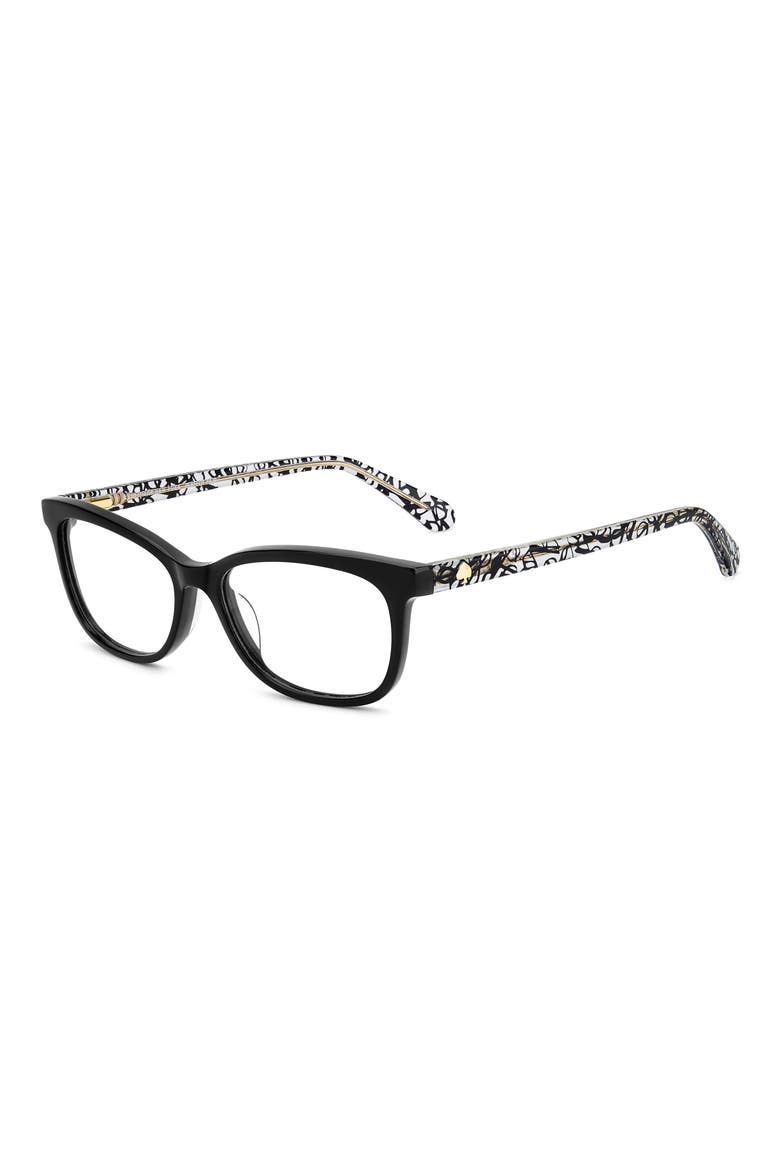 bronwen 52mm rectangular optical glasses, Alternate, color, BLACK PATTERN CRYSTAL