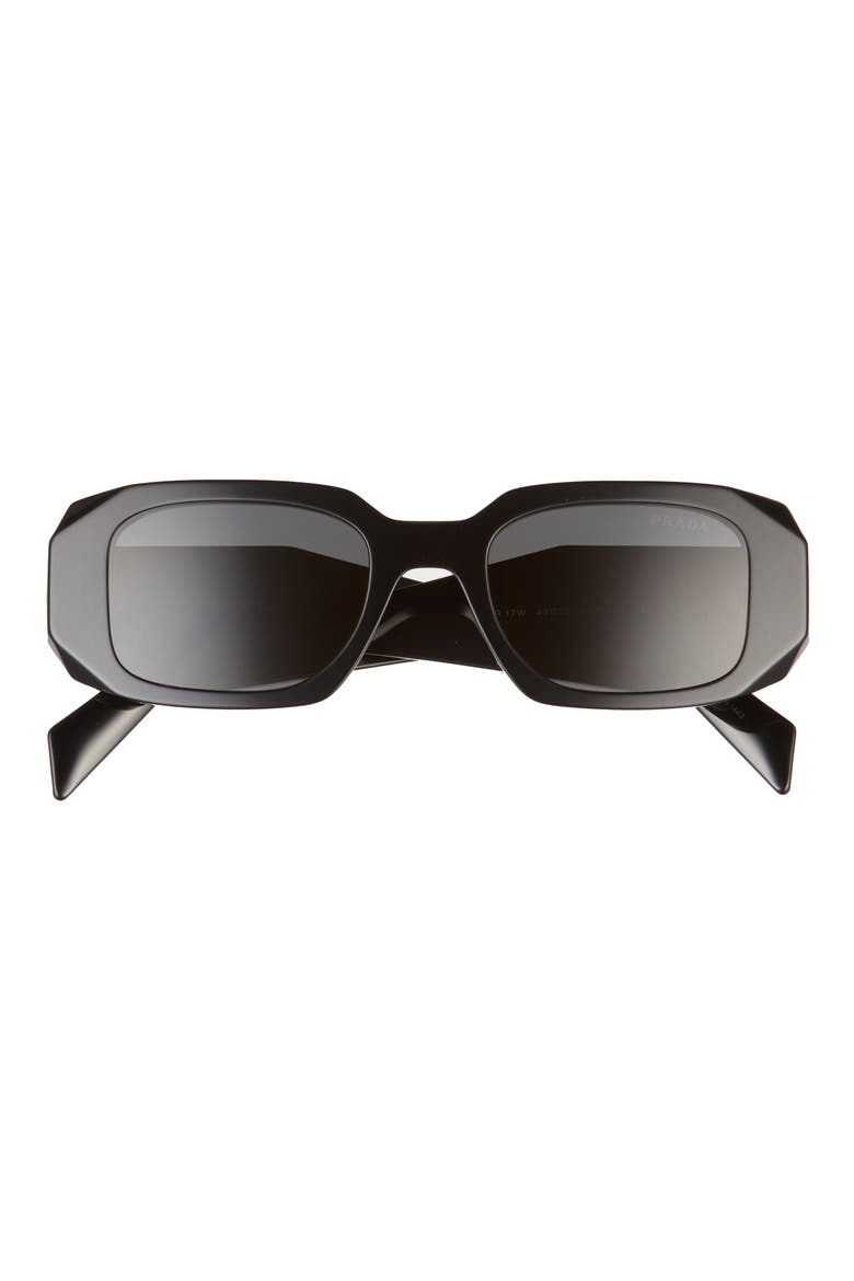 Runway 49mm Rectangular Sunglasses, Main, color, BLACK