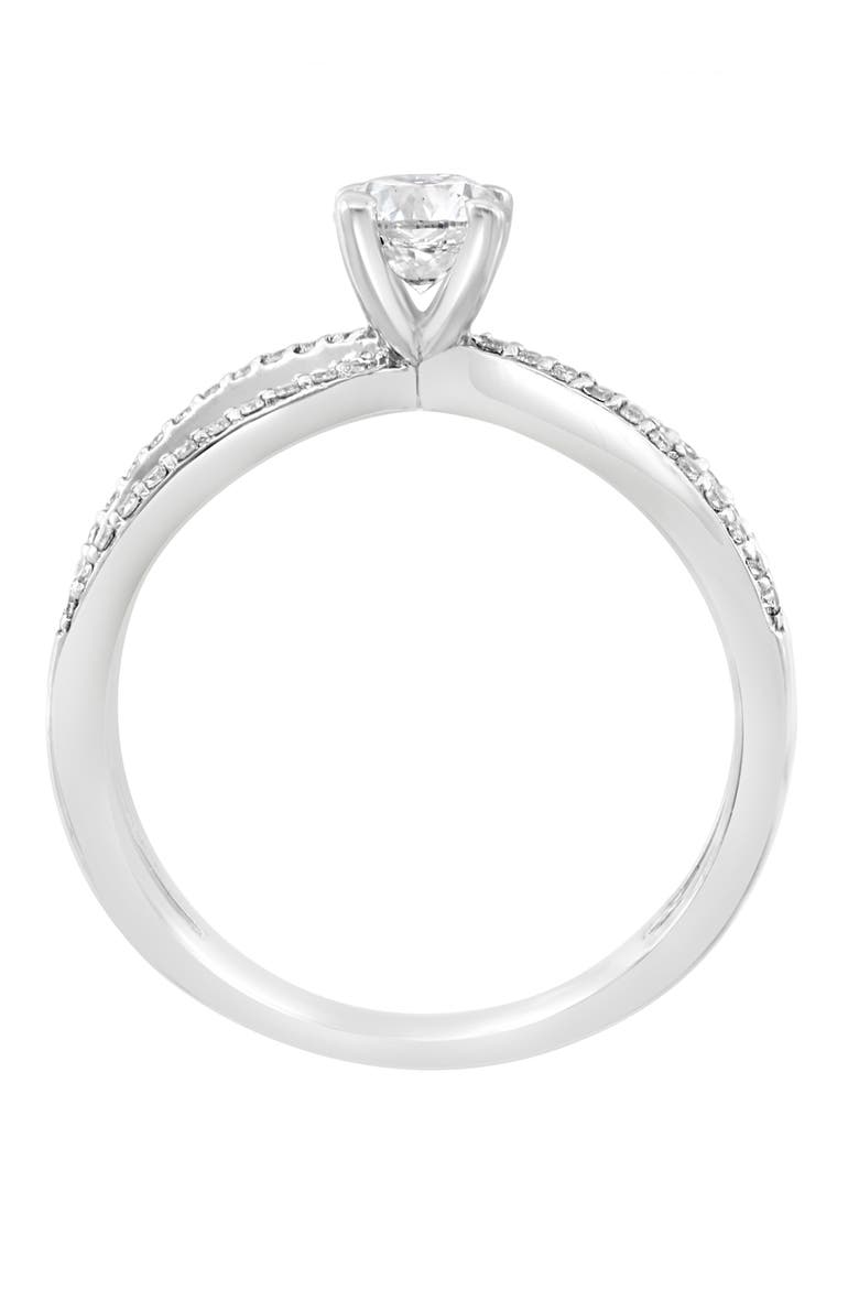 Crisscross Diamond Twist Ring in 14K White Gold, Alternate, color, Hematite and FW Blush Pearl