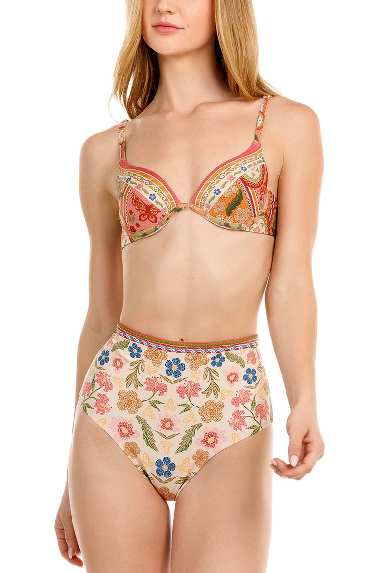 Alicia Fiore High Waist Reversible Bikini Bottoms, Alternate, color, RED